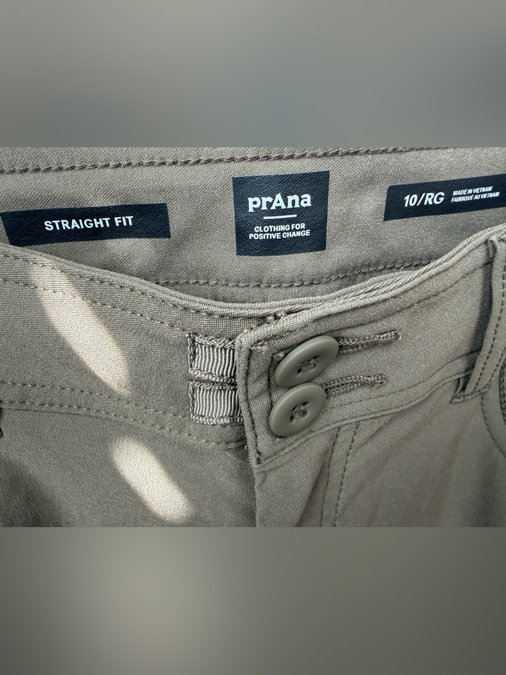 Prana Straight Fit Hiking Pants Women’s Size 10 Regular Green Stretch Outdoor - Picture 7 of 10
